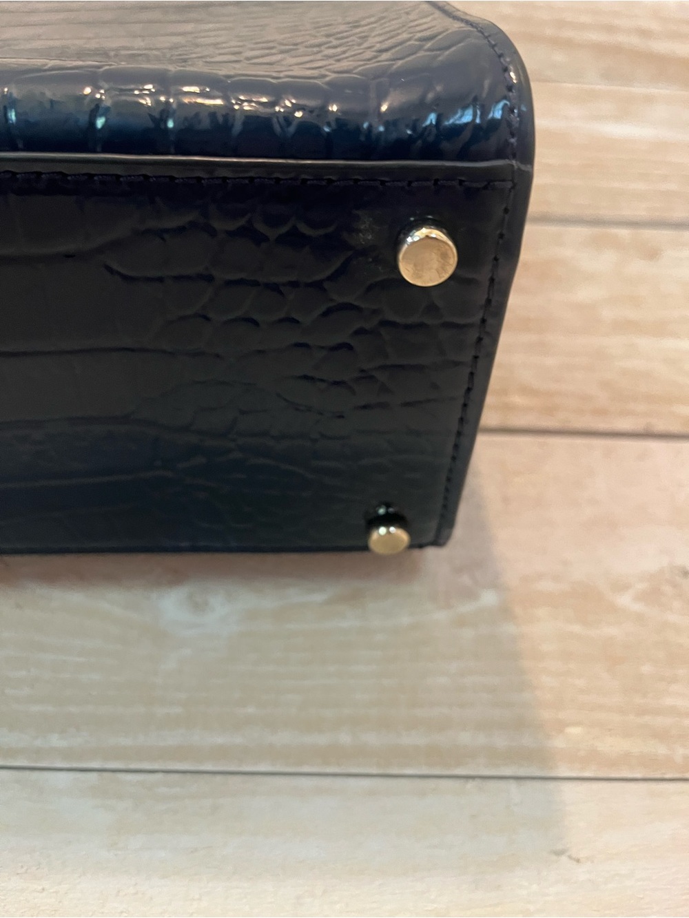 Kate Spade Knightsbridge Doris satchel navy blue patent croc embossed leather - Picture 8 of 14